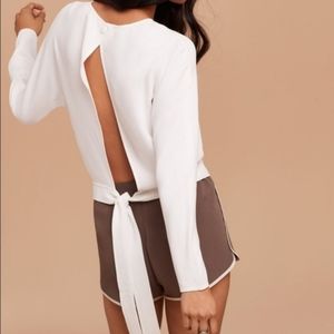 Aritzia Wilfred Open Back Self-Tie Blouse